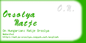 orsolya matje business card